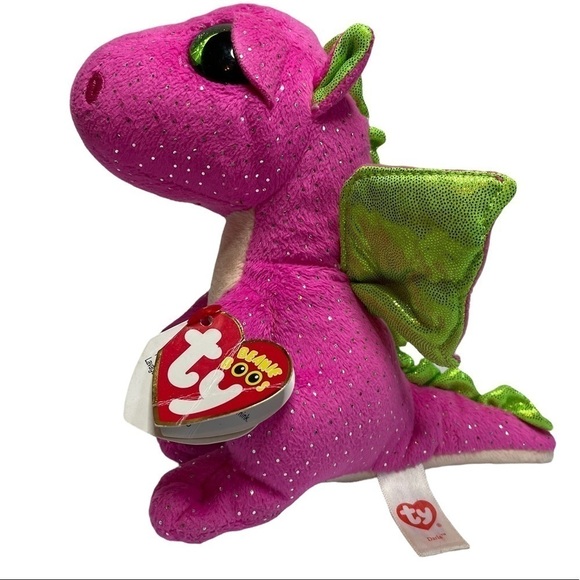 TY Darla pink dragon Beanie Boos stuffed animal plushy - Picture 4 of 8